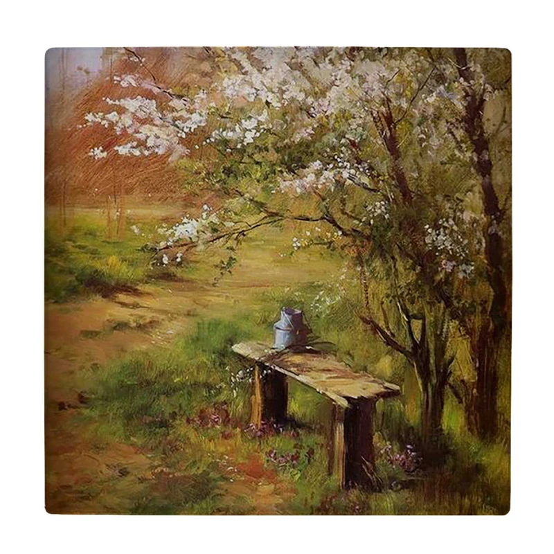  زیر لیوانی  طرح نیمکت چوبی در جنگل کد    5849975_4341