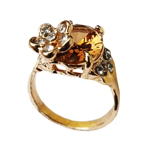 انگشتر زنانه مدل گل نگین دار کد ANZ 95