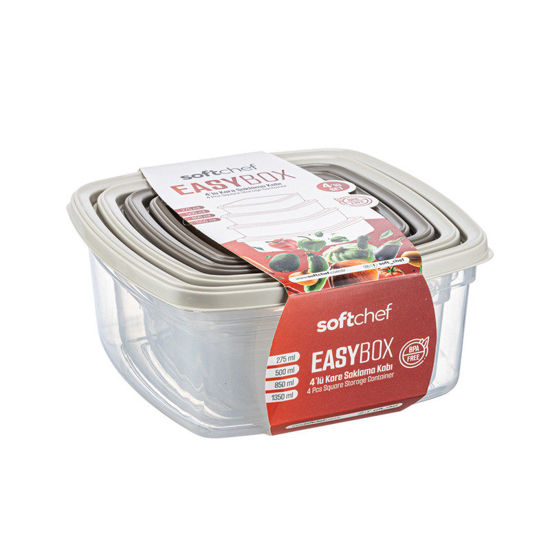 ظرف نگهدارنده سافت شف مدل Easy Box کد 00662 مجموعه 4 عددی