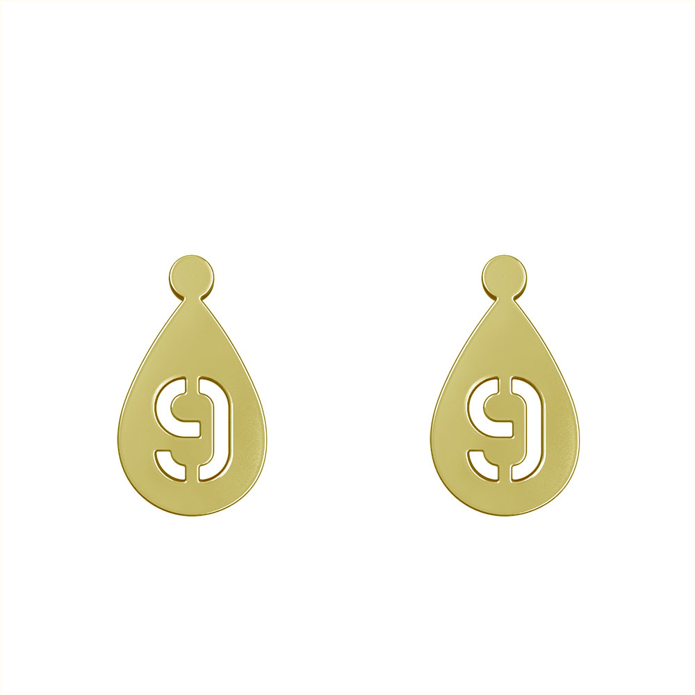 گوشواره طلا 18 عیار زنانه مدوپد مدل عدد 9 کد GA1-12282