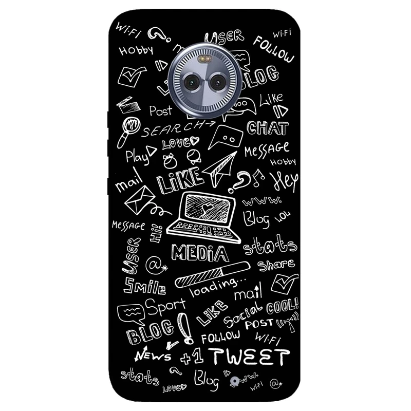 کاور مگافون طرح رسانه های اجتماعی مدل 1898 مناسب برای گوشی موبایل موتورولا Moto X4