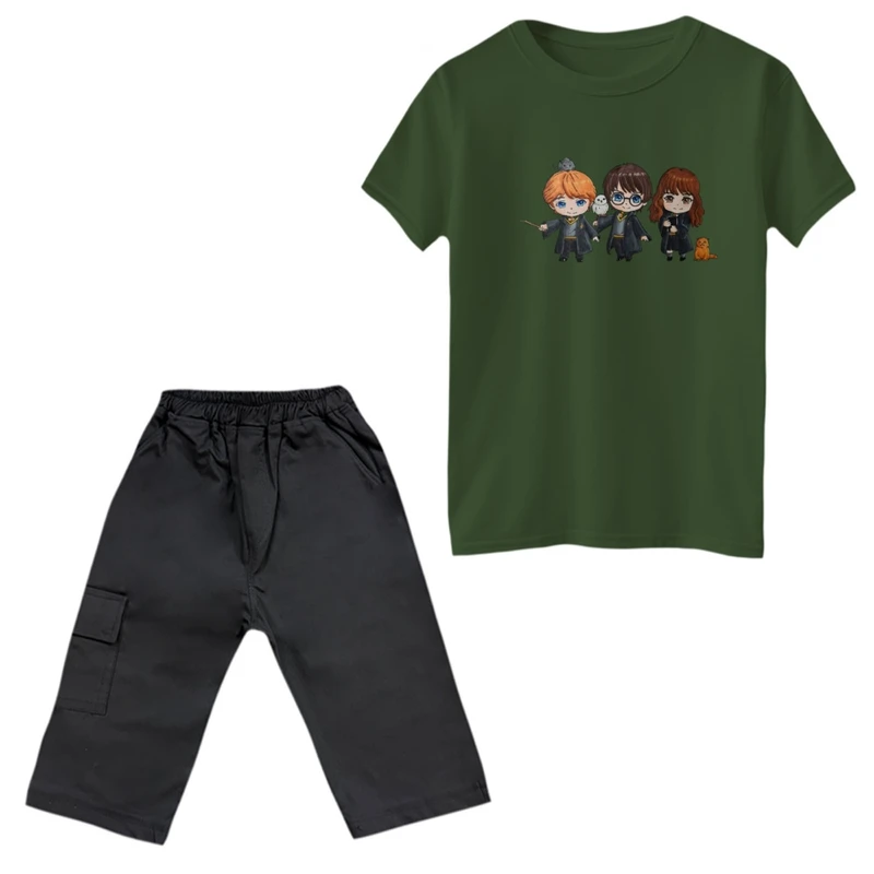 ست تی‌شرت و شلوارک پسرانه مدل هری پاتر کد 1