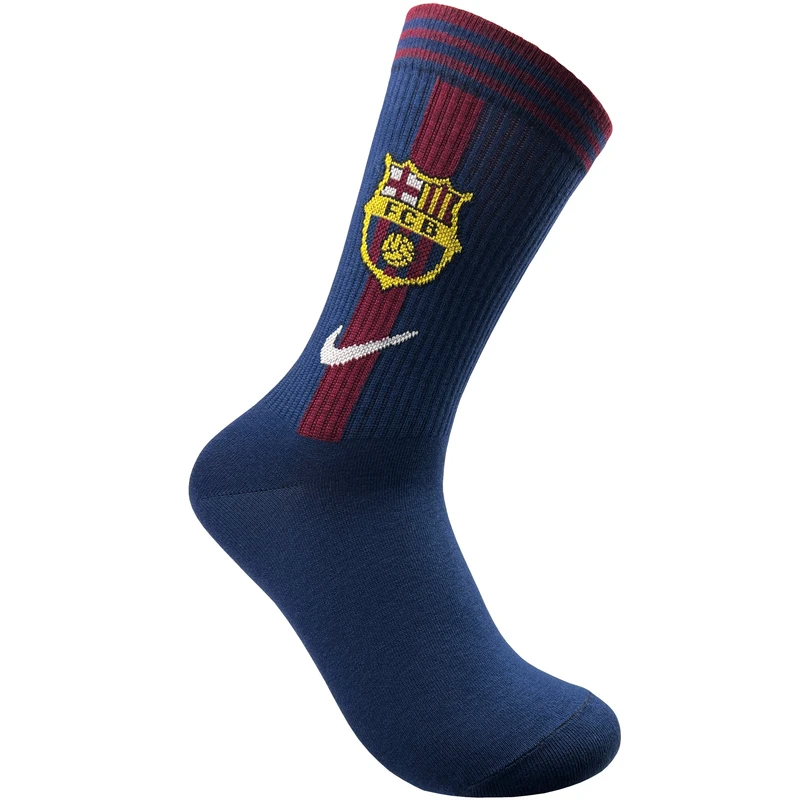 جوراب ورزشی ساق بلند مردانه مدل باشگاه فوتبال بارسلونا