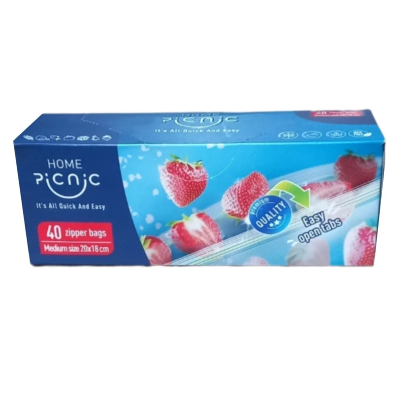 کیسه زیپ دار پیکنیک مدل Medium بسته 40 عددی