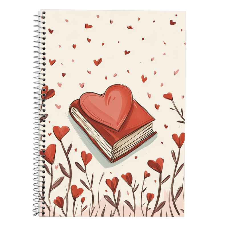 دفتر زبان 50 برگ مدوپد مدل سه خط طرح عاشقانه love کد DF14211