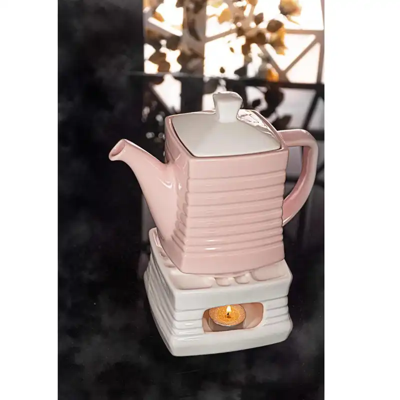 قوری کائولین مدل باروس به همراه وارمر