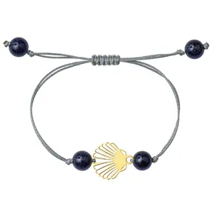 دستبند طلا 18 عیار زنانه الن نار مدل صدف 1020