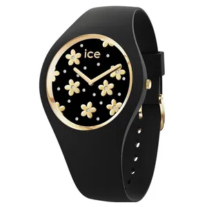 ساعت مچی عقربه ای آیس واچ مدل (ICE FLOWER-PRECIOUS BLACK-SMALL (2H