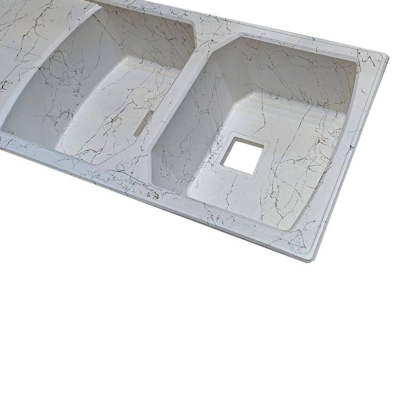 سینک ظرفشویی گرانیت توکار دو لگنه پارادایز مدل Vincenzo-401-WBG سینک ظرفشویی گرانیت توکار دو لگنه پارادایز مدل Vincenzo-401-WBG