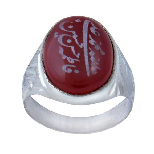 انگشتر نقره مردانه مدل عقیق اصل رکاب سیلندری کد AM_065