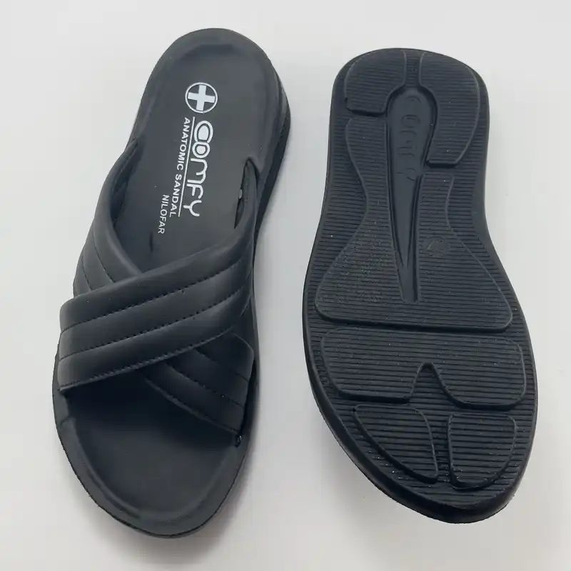 دمپایی زنانه مدل چرمی ضربدری