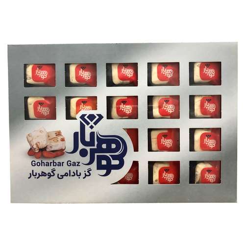 شیرینی گز لقمه ای 10 درصد مغز بادام گوهربار - 250 گرم