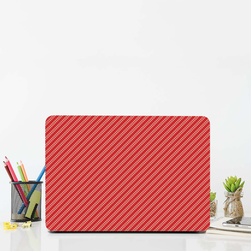 استیکر لپ تاپ طرح Red-Pink_Carbon کد G-267 مناسب برای لپ تاپ 15.6 اینچ