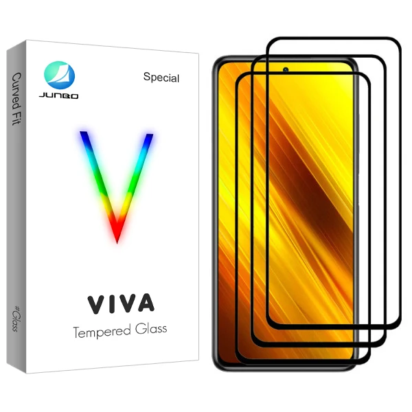 محافظ صفحه نمایش سرامیکی جانبو مدل Viva Glass مناسب برای گوشی موبایل شیائومی Redmi Poco X3 بسته سه عددی