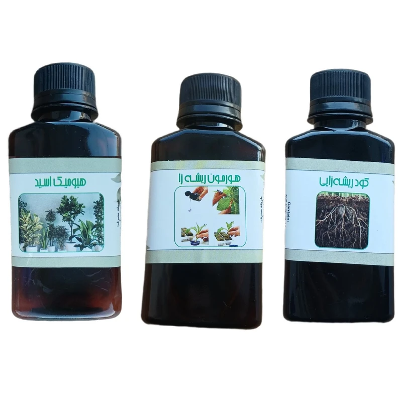 کود مایع هیومیک اسید و کود ریشه زایی و هورمون ریشه زا مدل life drop حجم 110 میلی لیتر بسته 3 عددی