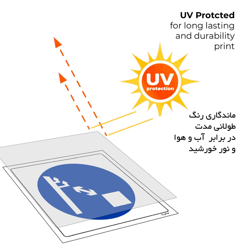 برچسب ایمنی مستر راد طرح رعایت فاصله مناسب از سیستمهای برق الزامی است مدل HSE-OSHA-180