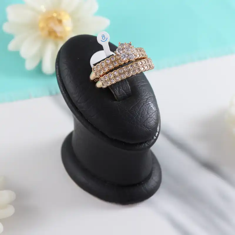 انگشتر زنانه ژوپینگ مدل حلقه و پشت حلقه کد L380 بسته دو عددی