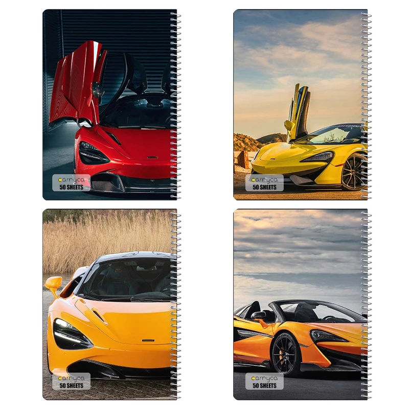 دفتر نقاشي 50 برگ کارنيکا طرح مک‌لارن McLaren کد 49909 مجموعه 4 عددی