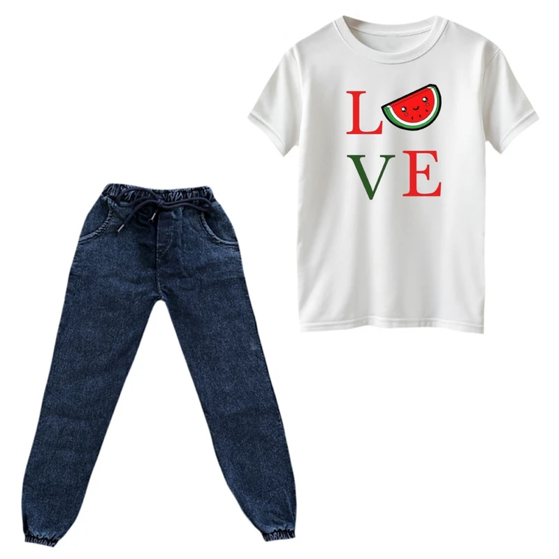 ست تی‌شرت و شلوار پسرانه مدل نوشته یلدایی کد 7