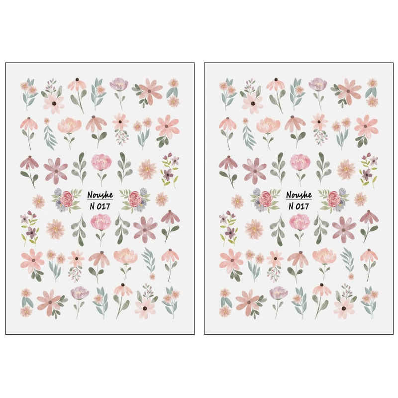 برچسب لنز ناخن مدل گل کد N017 مجموعه 2 عددی