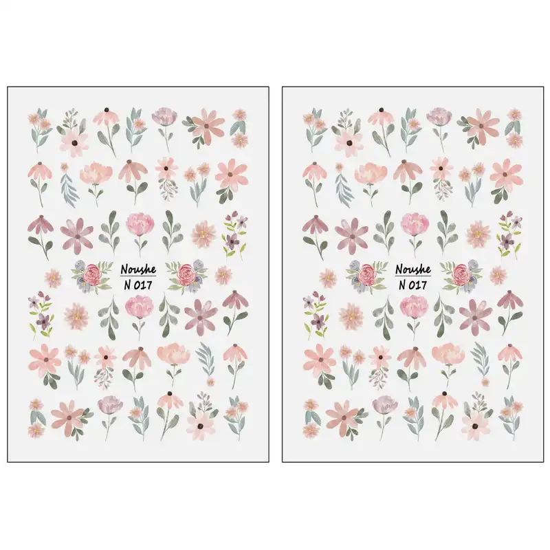 برچسب لنز ناخن مدل گل کد N017 مجموعه 2 عددی