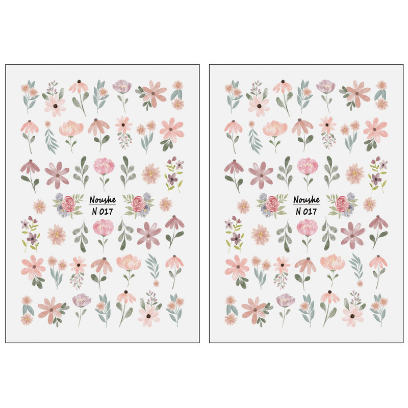 برچسب لنز ناخن مدل گل کد N017 مجموعه 2 عددی