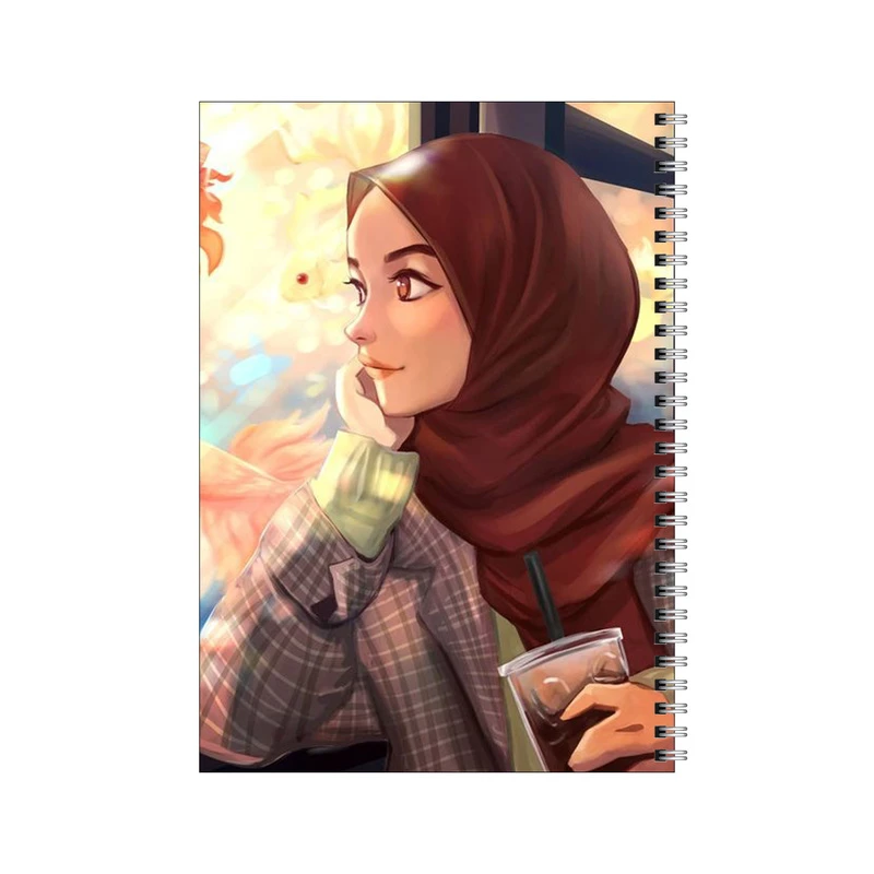 دفتر مشق 80 برگ بامبیلیپ طرح دختر و کافه کد 7585645