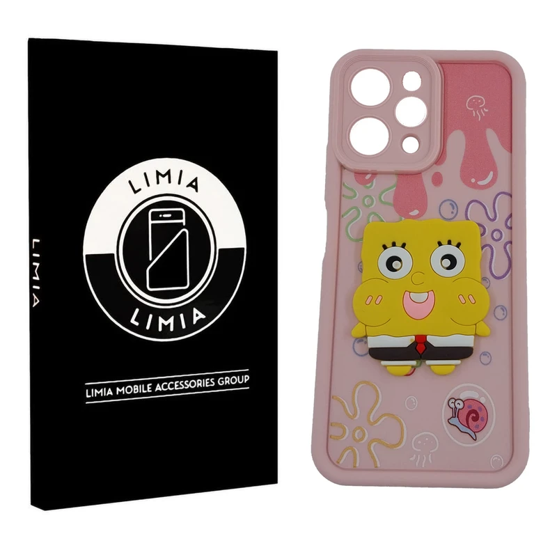 کاور لیمیا مدل سولید لنزدار طرح عروسکی برجسته مناسب برای گوشی موبایل شیائومی Redmi 12 4G