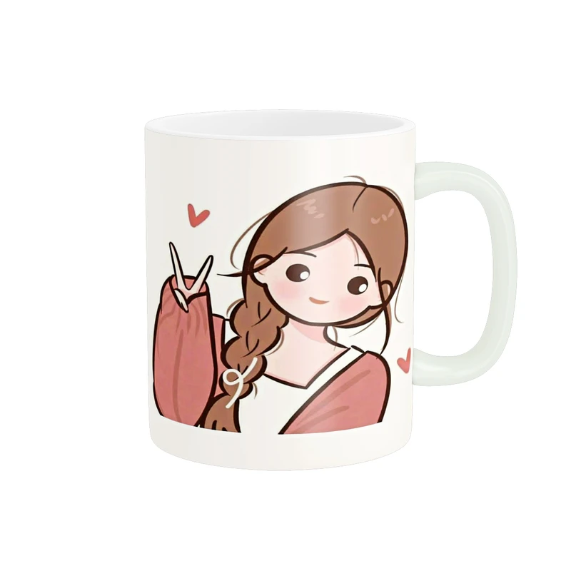 ماگ پاد آفرین مدل فانتزی طرح دختر کیوت و ناز کد p9495