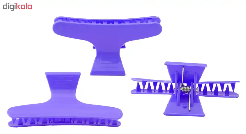 کلیپس مو مدل F203 رنگ آبی تیره بسته 3 عددی تک سایز