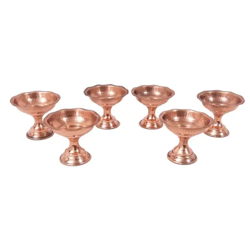 بستنی خوری مسی مدل نقلی کد GM147 مجموعه 6عددی