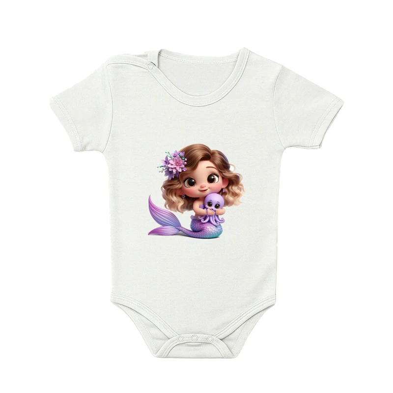 بادی آستین کوتاه نوزادی مدل ماهی کوچک کد 35