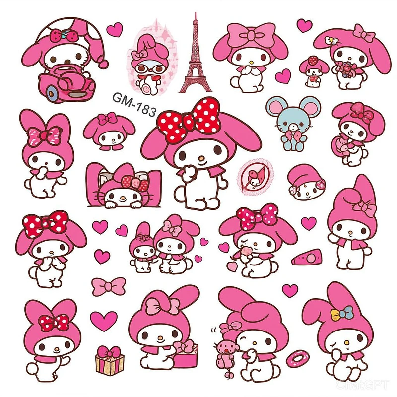 تاتو موقت مدل ملودی و دوستان بسته 25 عددی