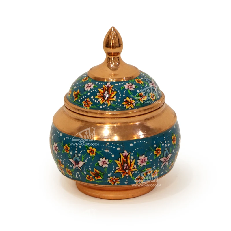 قندان‎ ‎‎مس و پرداز‎ ‎‎‎‎ ‎‎‎ ‎ ‎‎رنگ‎ ‎آبی‎ ‎ ‎‎طرح‎ ‎شاه عباسی‎ ‎ ‎‎‎‎مدل 1004700014