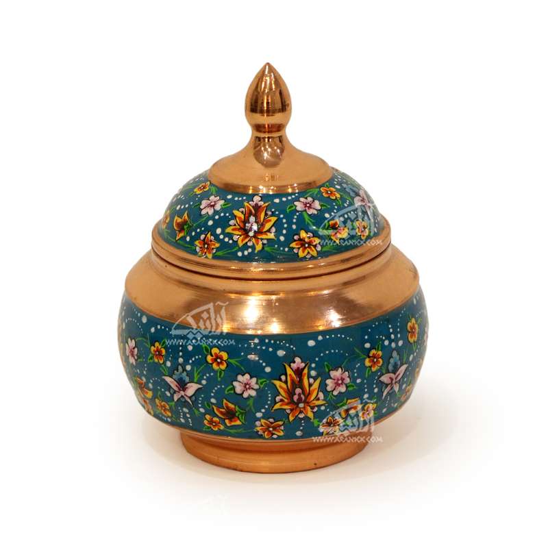 قندان‎ ‎‎مس و پرداز‎ ‎‎‎‎ ‎‎‎ ‎ ‎‎رنگ‎ ‎آبی‎ ‎ ‎‎طرح‎ ‎شاه عباسی‎ ‎ ‎‎‎‎مدل 1004700014