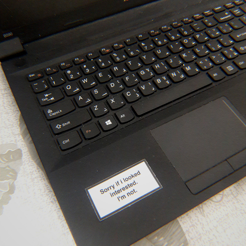 استیکر لپ تاپ مدل Sorry If I Looked کد 017