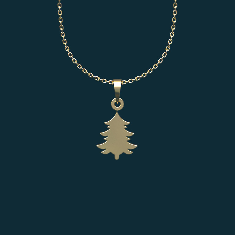 گردنبند طلا 18 عیار زنانه مدوپد مدل درخت کد AA2-1-1146