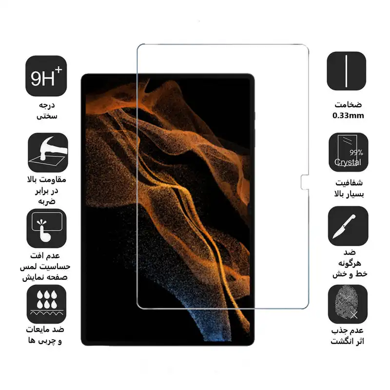 محافظ صفحه نمایش بوف مدل 5D مناسب برای تبلت سامسونگ Galaxy Tab S8 Ultra / SM-X900 / SM-X906