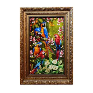 تابلو فرش دستباف طرح طوطی مدل 134