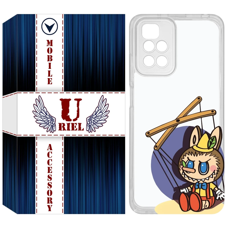 کاور یوریل قاب مدل Clear کد 108 طرح لبوبو Labubu مناسب برای گوشی موبایل شیائومی Redmi 10 / 10 Prime