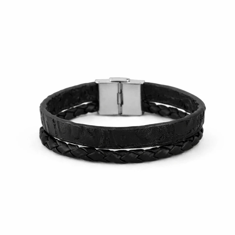 دستبند چرمی چرم یلسان مدل نات لوم کد 220-GAN-01