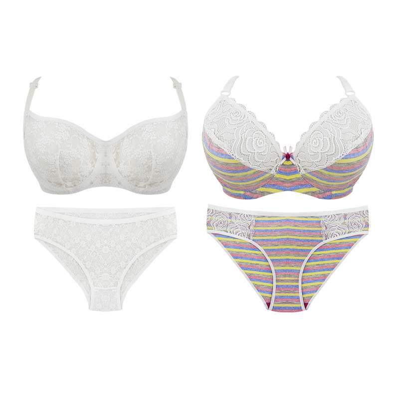 ست شورت و سوتین زنانه مدل دانتل مجموعه 2 عددی