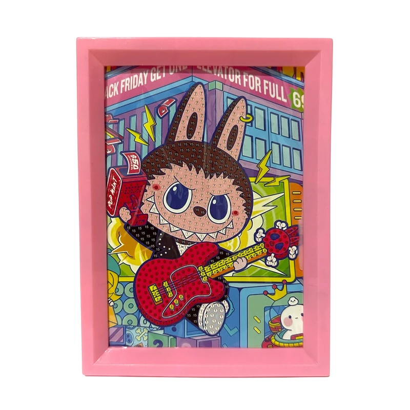 بازی آموزشی مدل ساخت تابلو نقاشی الماسی قاب دار طرح لبوبو