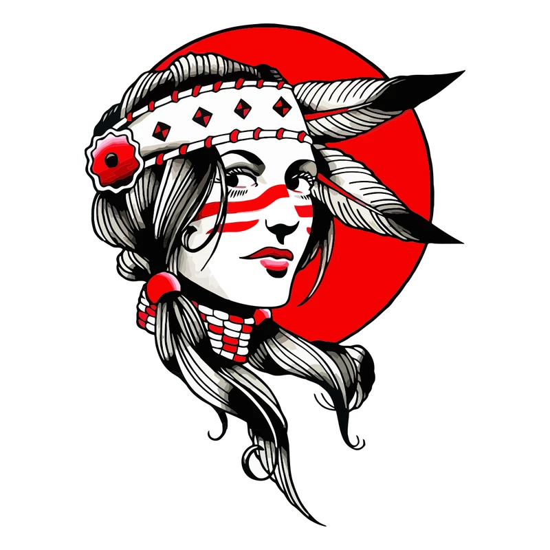 برچسب لپ تاپ پویا مارکت طرح سرخپوست کد 2892