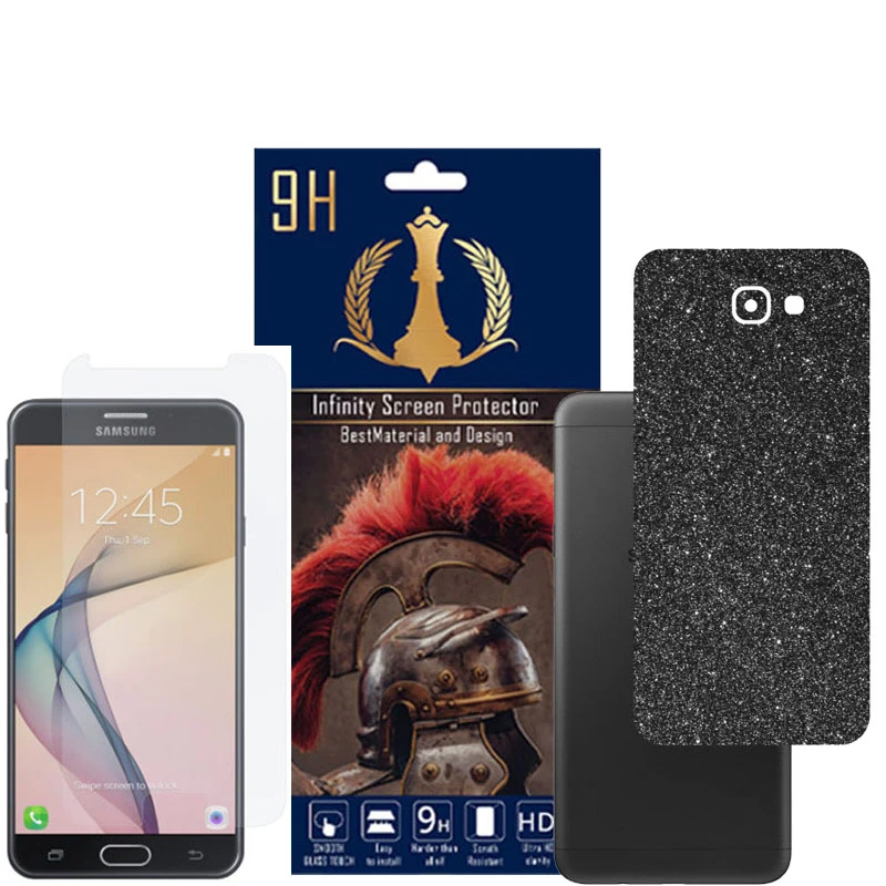 برچسب پوششی اینفینیتی مدل PRO MAX مناسب برای گوشی موبایل سامسونگ GALAXY J7 PRIME به همراه محافظ صفحه نمایش
