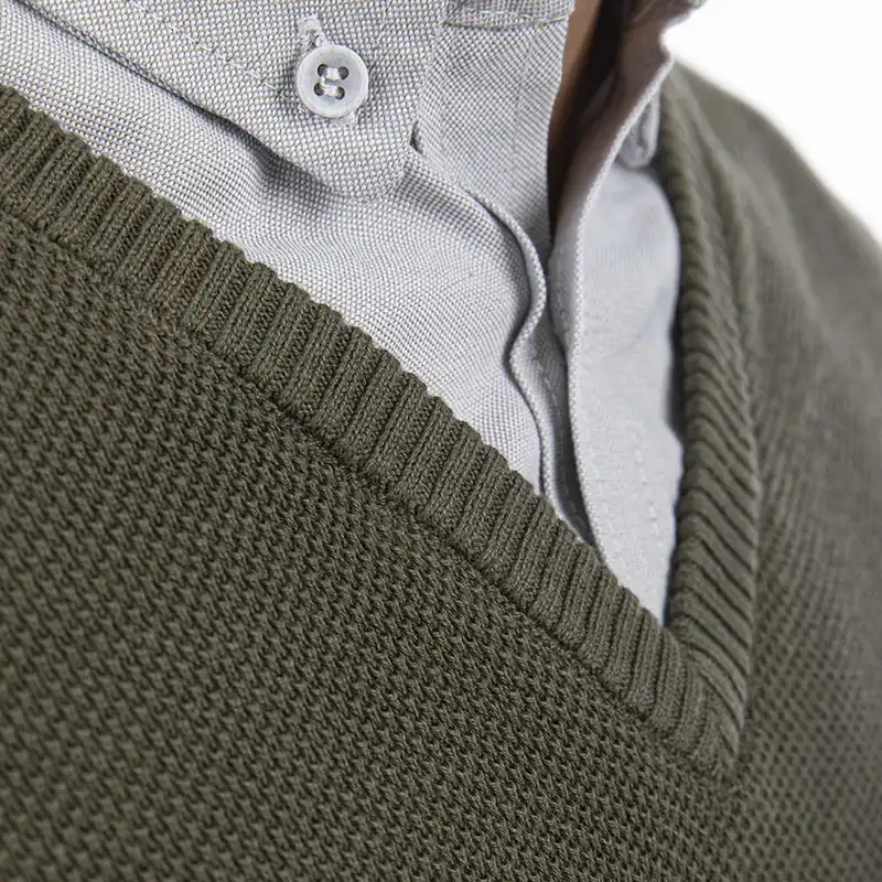 پلیور مردانه جوتی جینز مدل یقه پیراهن دار کد 1221146 رنگ سبز یشمی