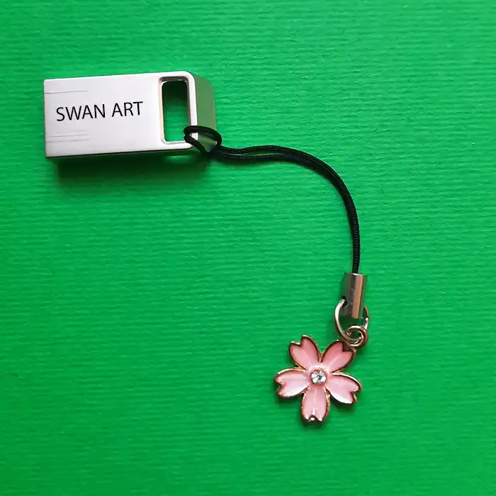 بند فلش مموری مدل گل میخک نگینی