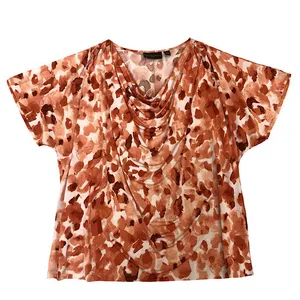 بلوز آستین کوتاه یقه گرد زنانه مدل D-44065