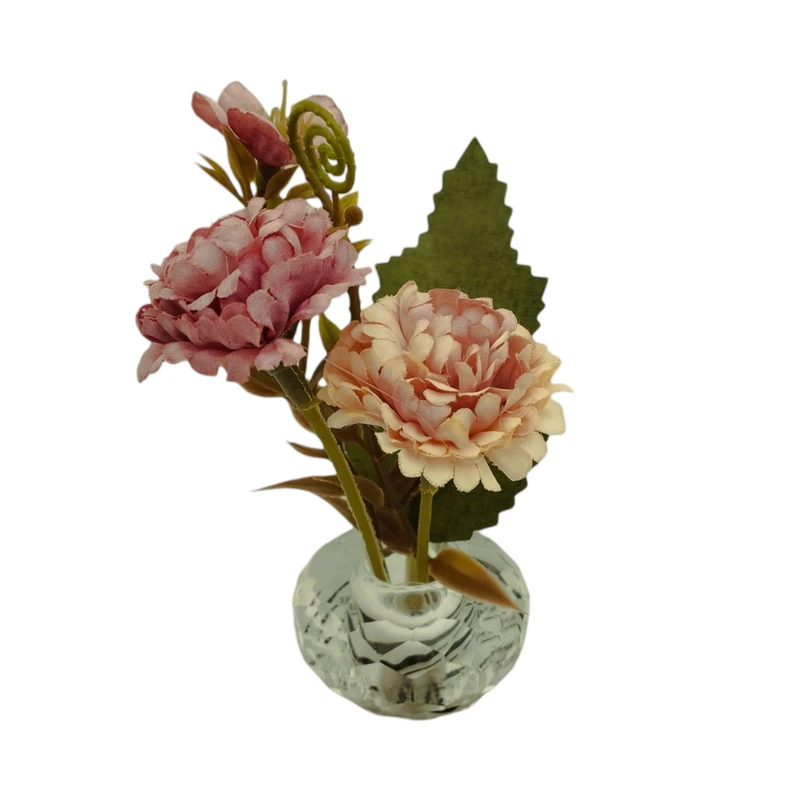 گلدان به همراه گل مصنوعی مدل کریستالی طرح ناز کد 102