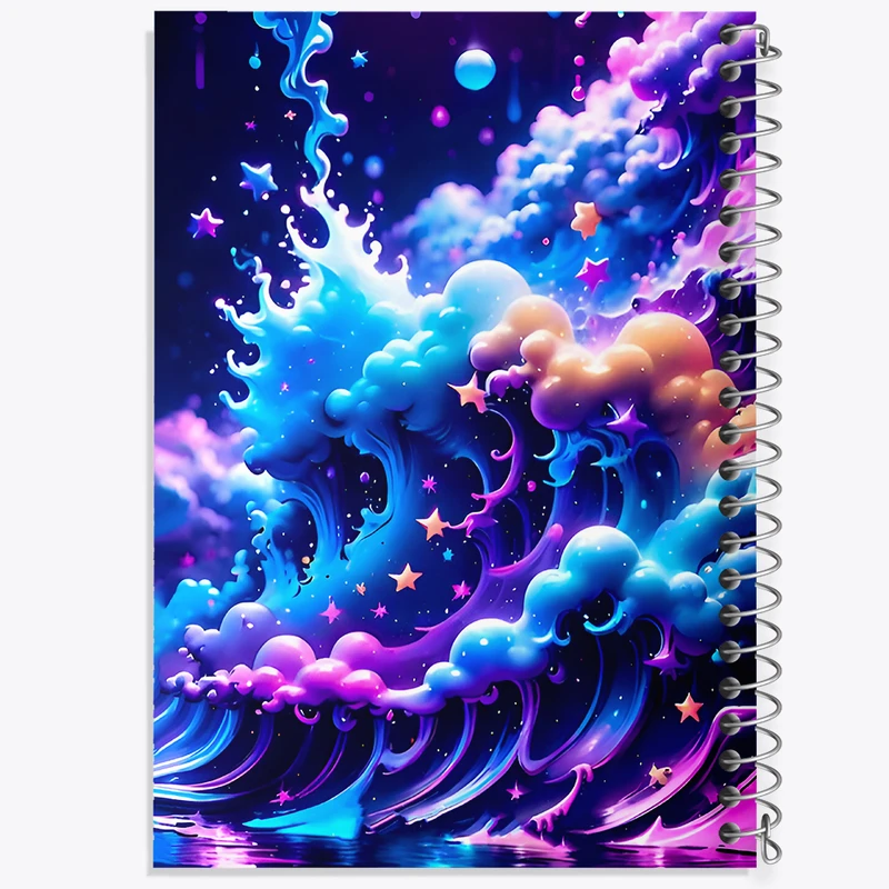 دفتر ژورنال نویسی 50 برگ خندالو مدل نقطه ای طرح موج های رنگی کد F7271